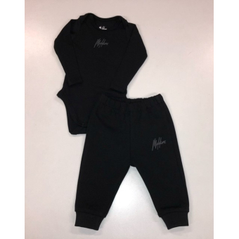 Malelions Baby Bodysuit pants set Black