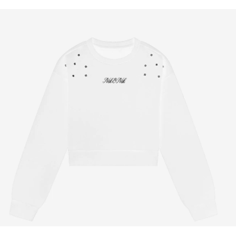 NIK&NIK Cropped sweater met glinsterende studs