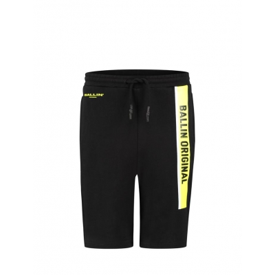 Kids Twee tonen Logo Strook Short Zwart Geel Wit Ballin Pure White Kids Twee tonen Logo Strook Short Zwart Geel Wit Ballin Pure White