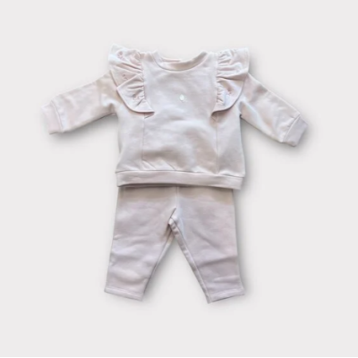 Pink katoenen fleece set patachou