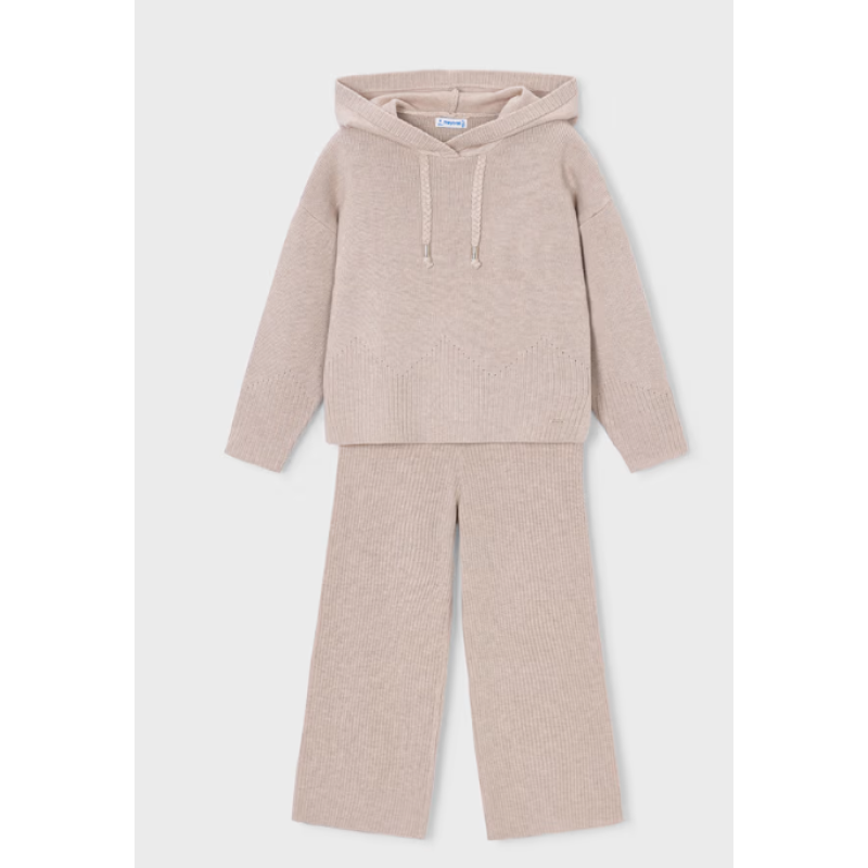 Knit meisjesbroek met hoodie Mayoral