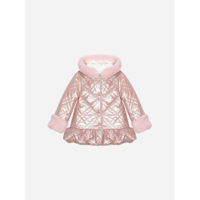 Lichtroze metallic gewatteerde jas Patachou