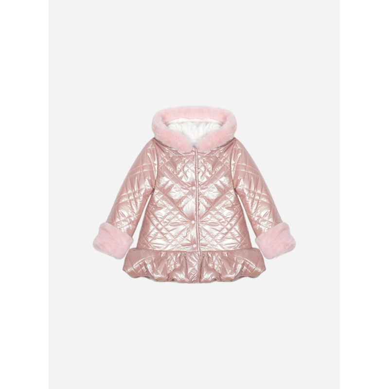 Lichtroze metallic gewatteerde jas Patachou