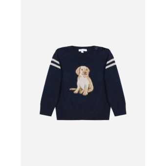 Marineblauwe puppy trui Patachou