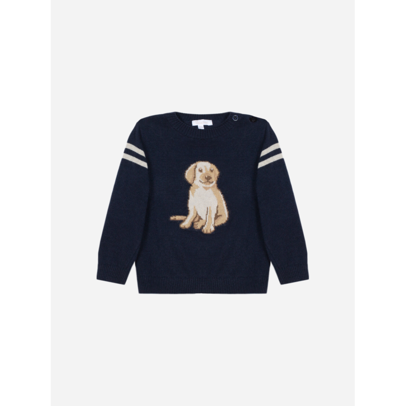 Marineblauwe puppy trui Patachou