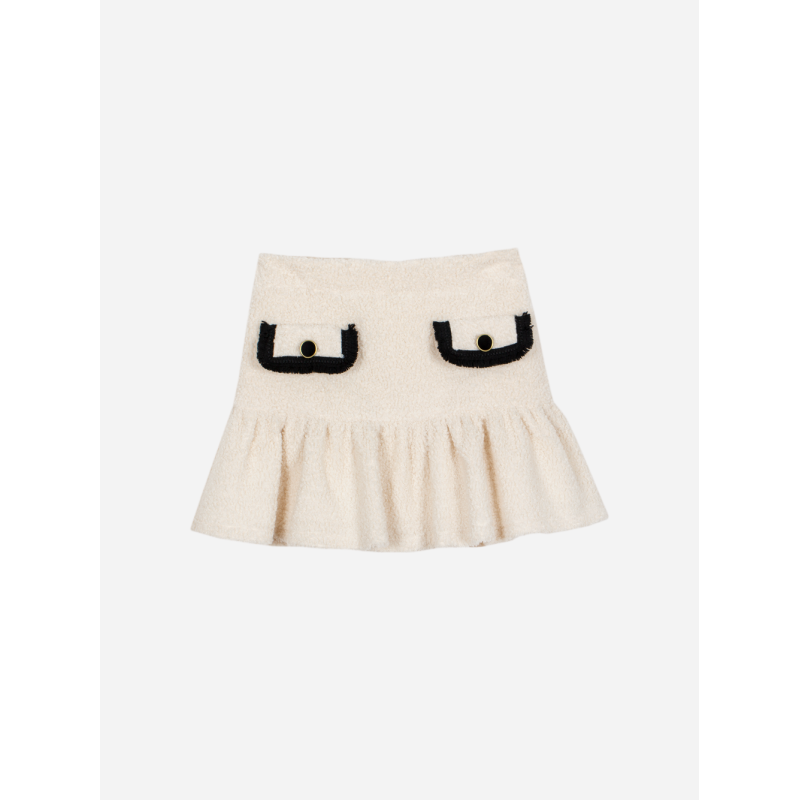 Ivoorkleurige bouclé rok Patachou