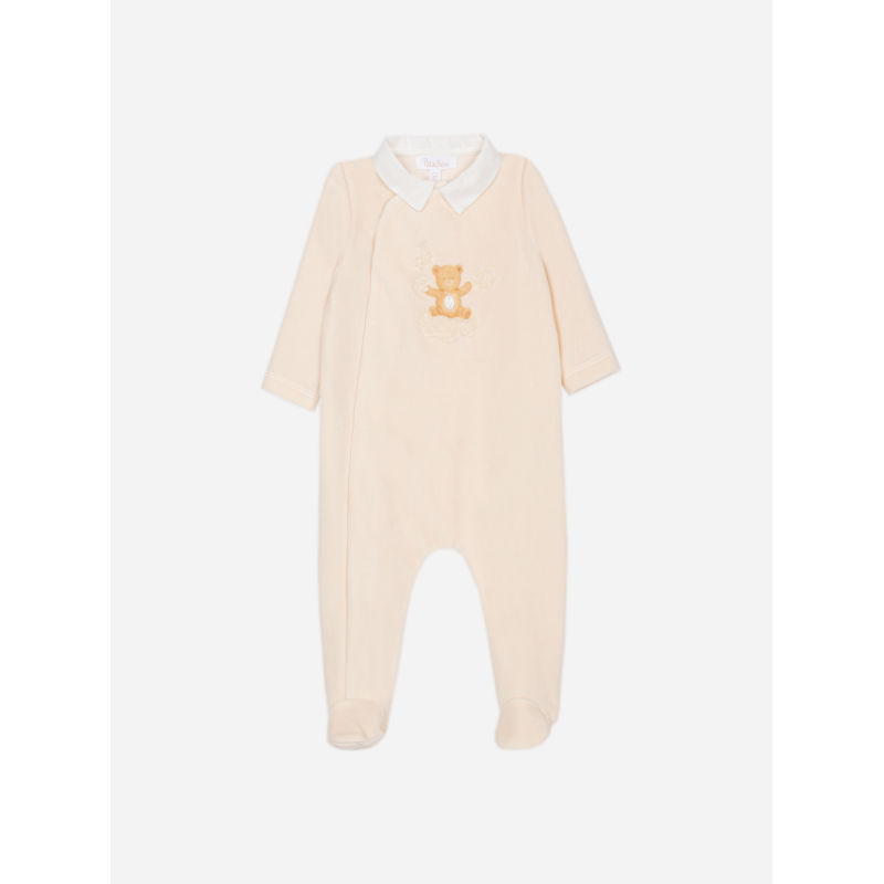 Beige babypakje met teddybeerprint op de voorkant Patachou