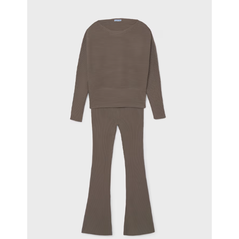 Meisjesset met geribde trui en broek