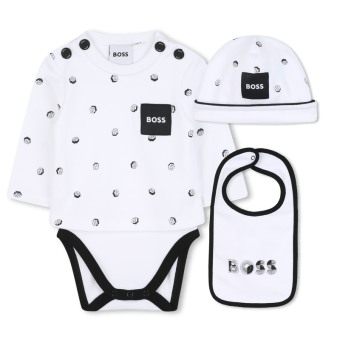 3-delige set BOSS romper-pakje en slab