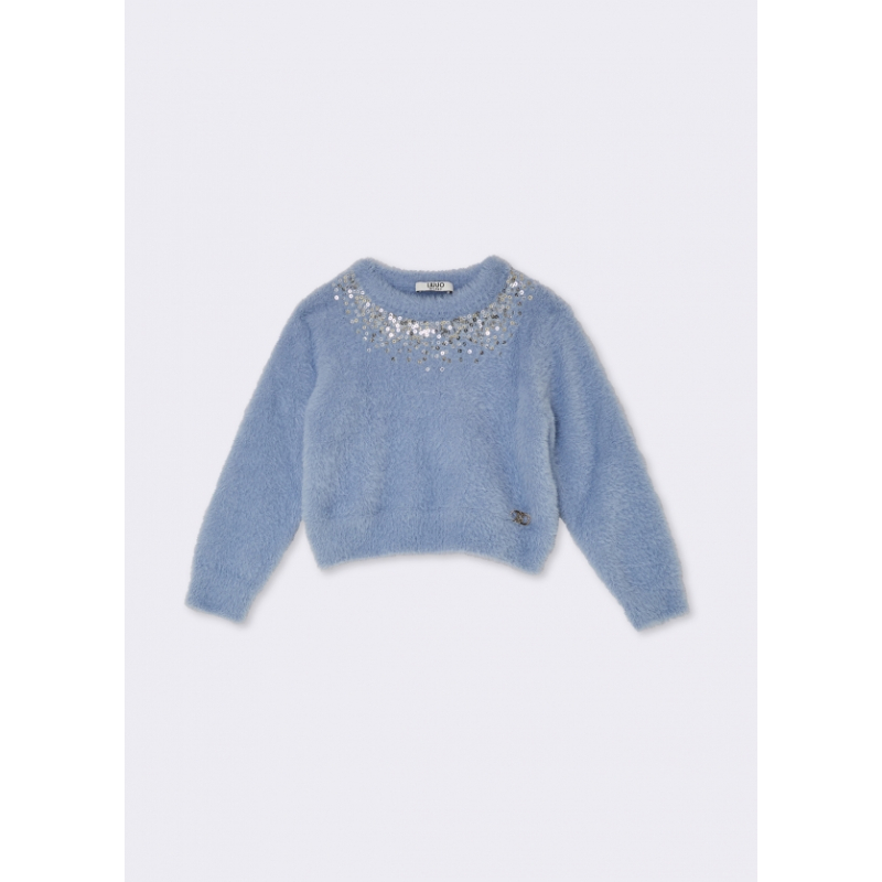 Liu.Jo Fluffy sweater rain blue