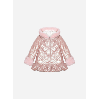 Lichtroze metallic gewatteerde jas Patachou
