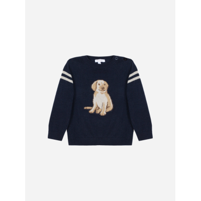 Marineblauwe puppy trui Patachou