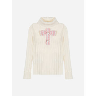 Ecru coltrui met strik Patachou