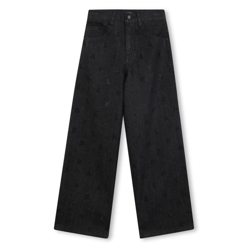 Karl Lagerfeld wide leg jeans strass