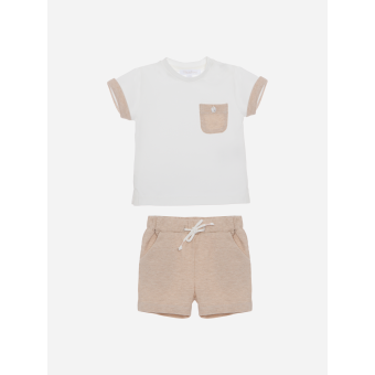 Patachou Beige jersey piquet set