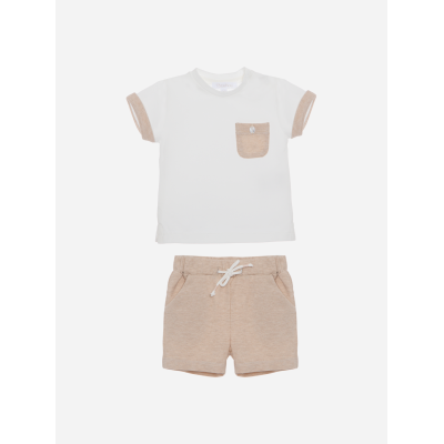 Patachou Beige jersey piquet set