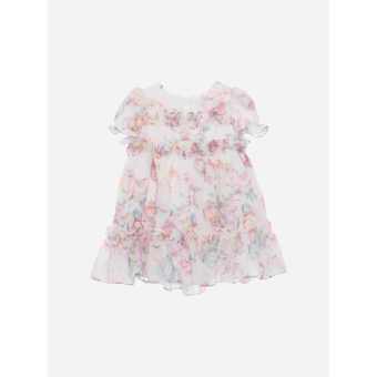Patachou Veelkleurige jurk van chiffon met bloemenprint