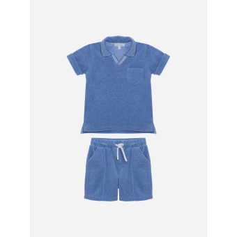 Patachou Indigo Blauwe badstof set