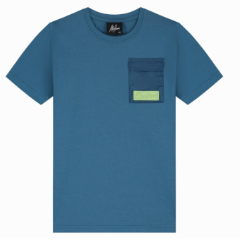 Malelions Junior Nylon Pocket T-Shirt Indigo/mint
