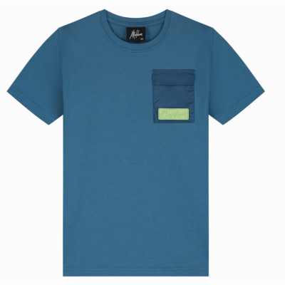 Malelions Junior Nylon Pocket T-Shirt Indigo/mint