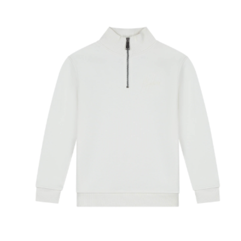 Malelions Junior Turtle Half Zip Sweater Offwhite