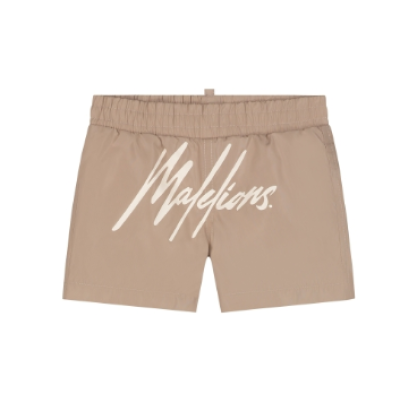 Malelions Baby Signature Swim Shorts Taupe