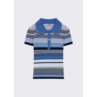 Liu.Jo gestreept gebreid poloshirt