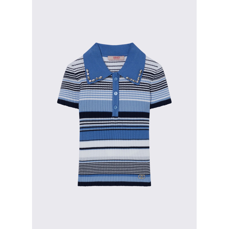 Liu.Jo gestreept gebreid poloshirt