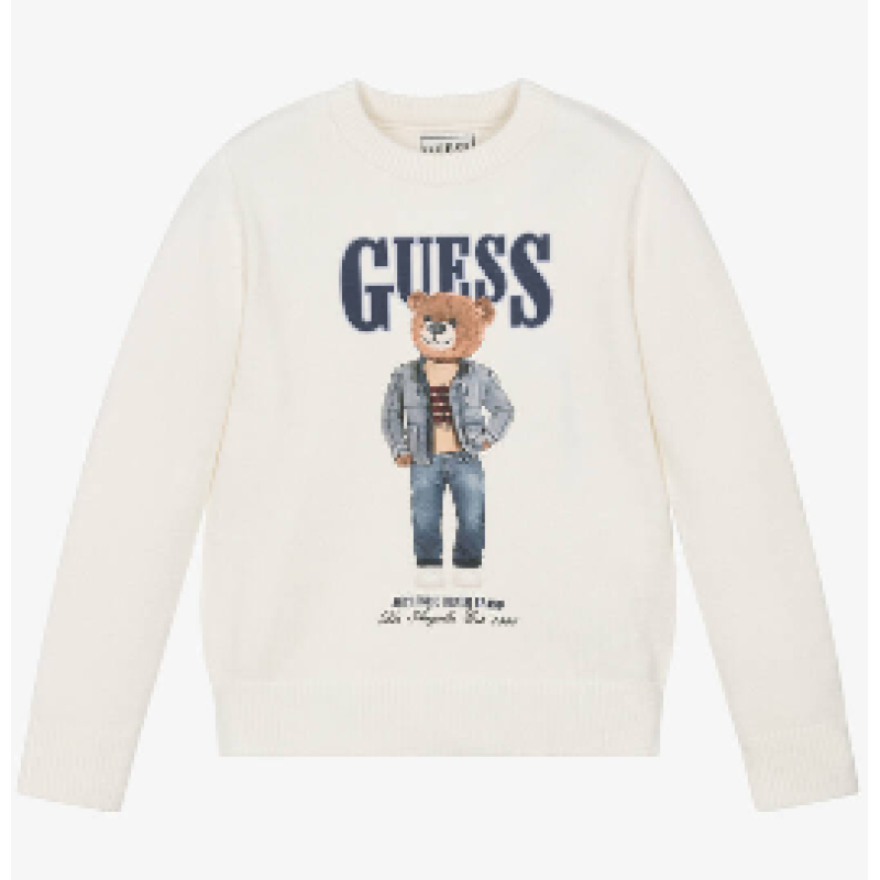 Guess knit sweater Bear Offwhite