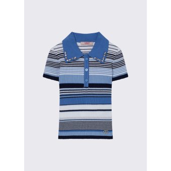 Liu.Jo gestreept gebreid poloshirt