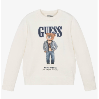 Guess knit sweater Bear Offwhite