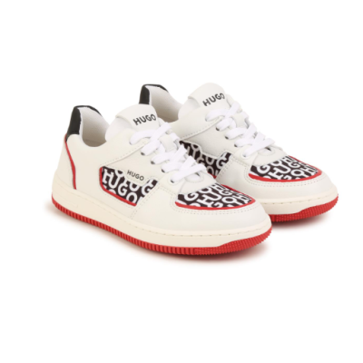 HUGO Sneakers wit/rood